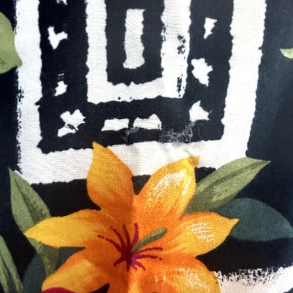 Just Amanda  Vintage size 10 over shirt open 3/4 sleeves USA Rayon black print - Picture 8 of 11